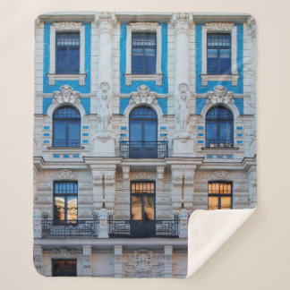 Art Nouveau architecture in Riga, Latvia Sherpa Blanket