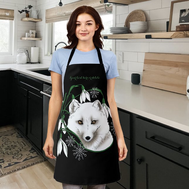 Art Nouveau Arctic White Fox Apron (Creator Uploaded)
