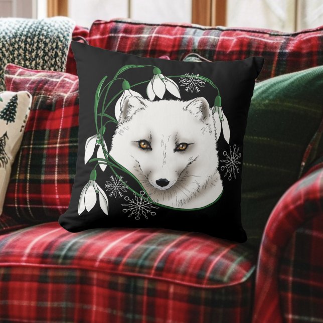 Art Nouveau Arctic White Fox Cushion (Creator Uploaded)