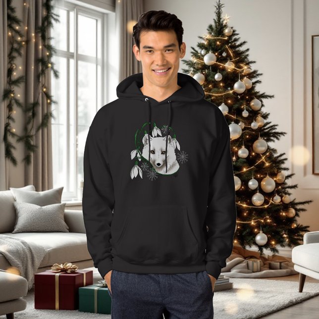 Art Nouveau Arctic White Fox Hoodie (Creator Uploaded)