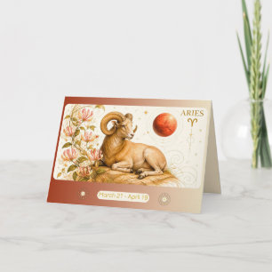 Art Nouveau Aries Zodiac Greeting Card