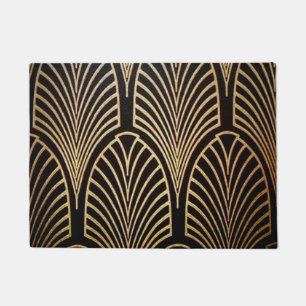 Art nouveau, art deco, fan pattern, bronze,gold,bl doormat