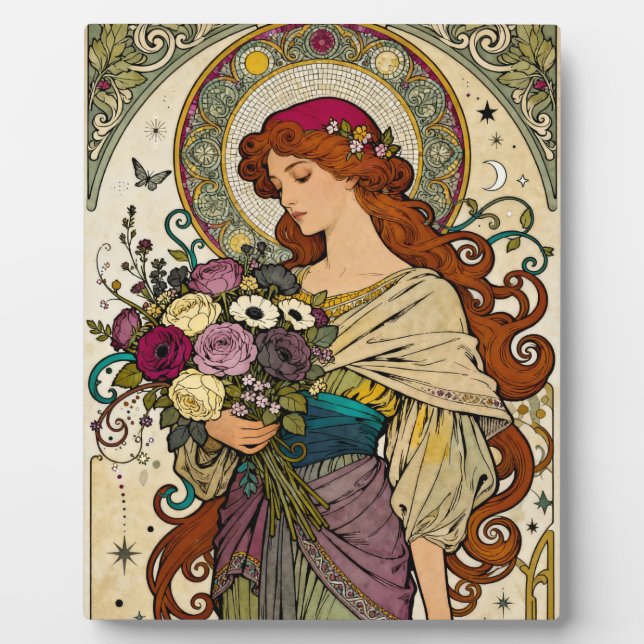 Art Nouveau Art with Easel Plaque (Front)