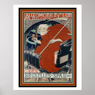 Art Nouveau Automobile Club Poster 16 x 20
