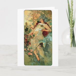 Art Nouveau ~ Autumn by Alphonse Mucha Card
