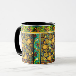 Art nouveau autumn floral elegant gourd purple  mug