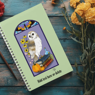 Art Nouveau Barn Owl Pumpkins Vintage Books Autumn Planner