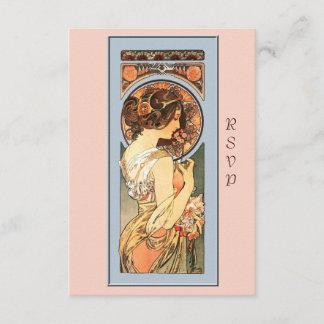Art Nouveau Beautiful Bride Wedding RSVP Card
