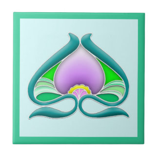 Art Nouveau beautiful flower Tile