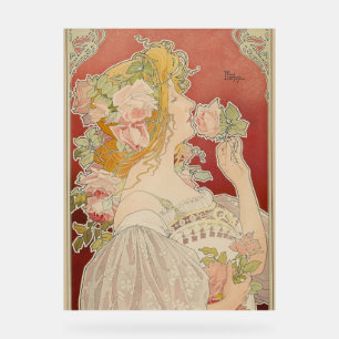 Art Nouveau Belle Époque Lady Roses Livemont Acrylic Sign