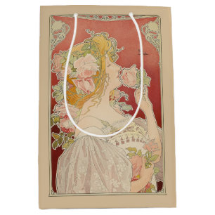 Art Nouveau Belle Époque Lady Roses Livemont Medium Gift Bag