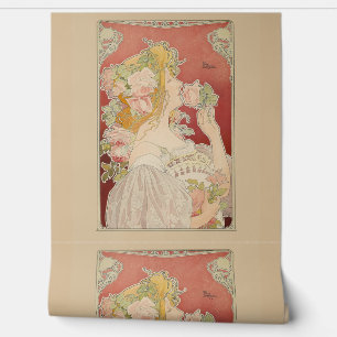 Art Nouveau Belle Époque Lady Roses Livemont Wallpaper