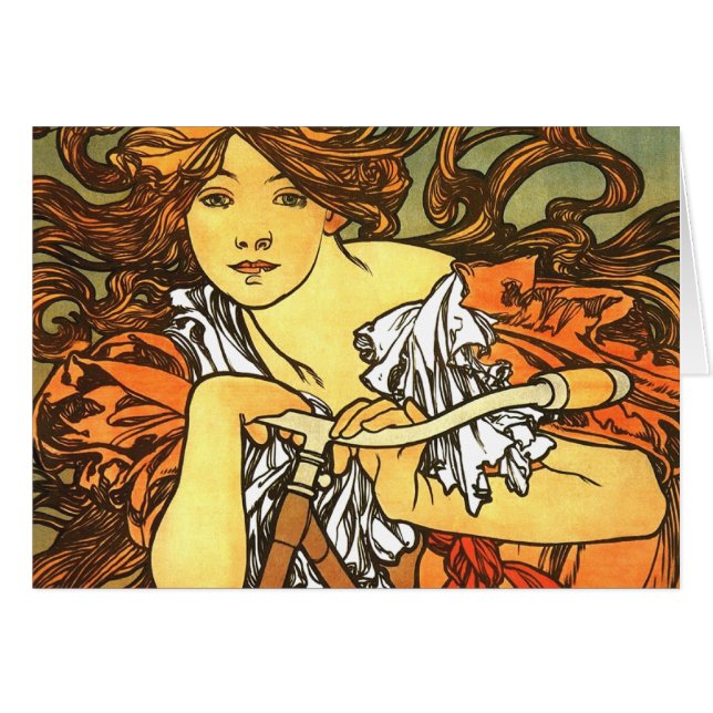 Art Nouveau Bicycle - Alphonse Mucha (Front Horizontal)