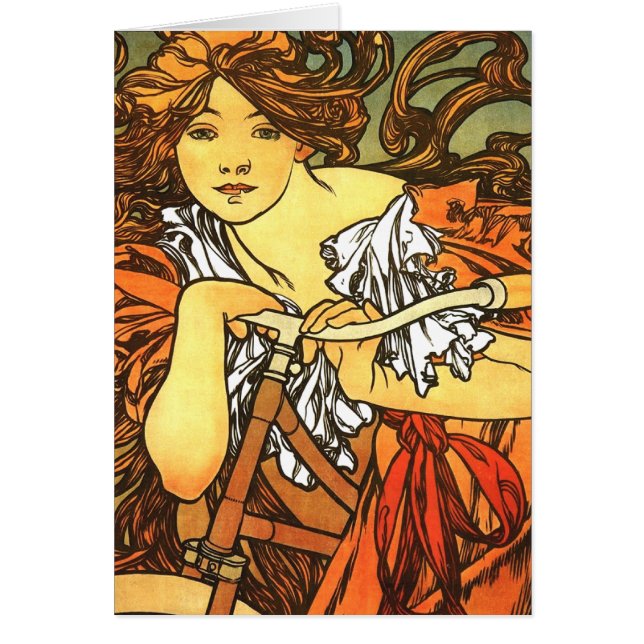 Art Nouveau Bicycle Mucha Art (Front)