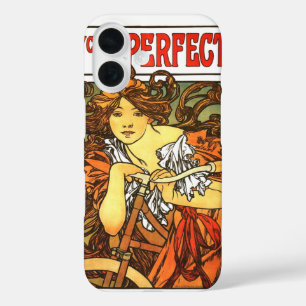 Art Nouveau Bicycle Mucha Art iPhone 16 Case