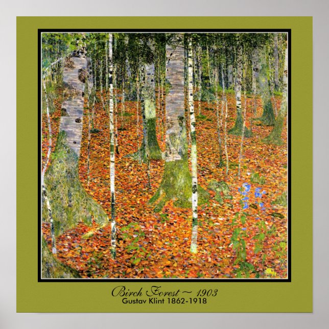 Art Nouveau Birch Forest Gustav Klimt 1903 Poster (Front)