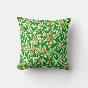 Art Nouveau Bird and Pomegranate, Lime Green Cushion