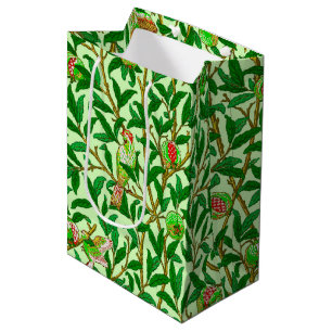 Art Nouveau Bird and Pomegranate, Lime Green  Medium Gift Bag
