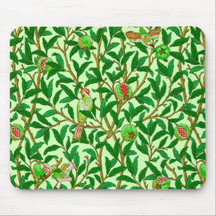 Art Nouveau Bird and Pomegranate, Lime Green Mouse Pad