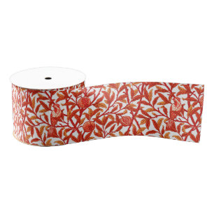 Art Nouveau Bird & Pomegranate, Mandarin Orange Grosgrain Ribbon