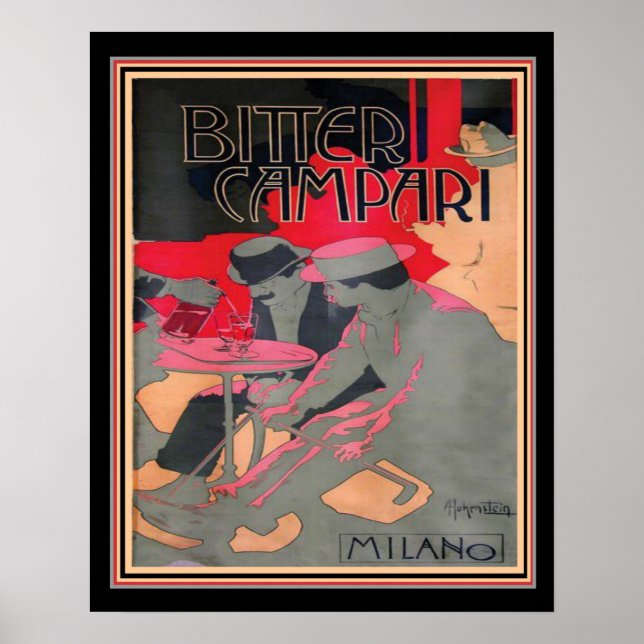 Art Nouveau "Bitter Campari by Adolfo Hohenstein, Poster (Front)