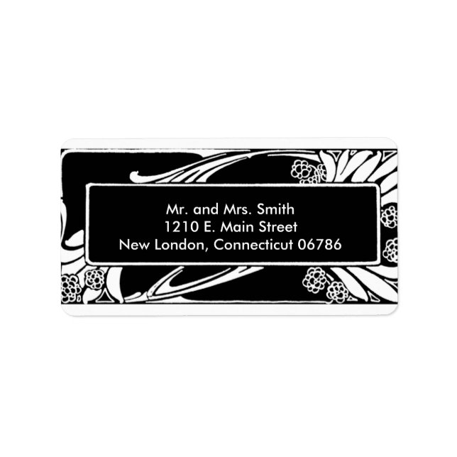 Art Nouveau Black and White Label (Front)