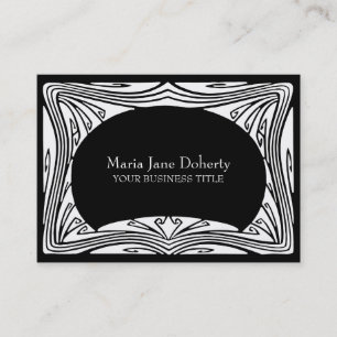 Art Nouveau Black and White Professional Business Card