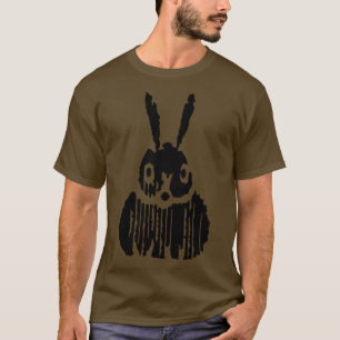 Art Nouveau Black Bunny Pattern on White Backgroun T-Shirt