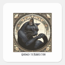 Art Nouveau Black Cat Cleaning Design