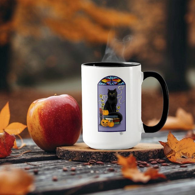 Art Nouveau Black Cat Mug (Creator Uploaded)