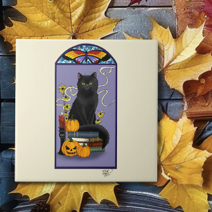 Art Nouveau Black Cat Tile