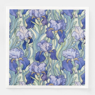 Art Nouveau blue iris Napkins