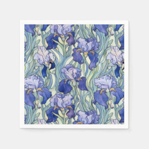 Art Nouveau blue iris Napkins