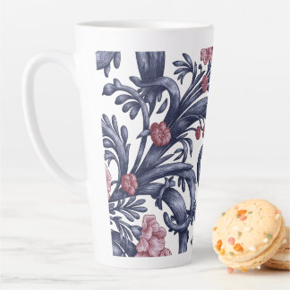 Art Nouveau Blue Pink Latte Mug