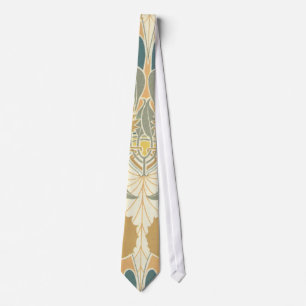 art nouveau bold flora design tie