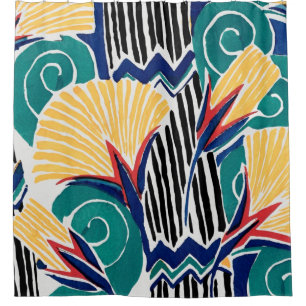  Art Nouveau botanical design  Shower Curtain