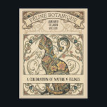 Art Nouveau Botanical Feline Ornamental Art Postcard<br><div class="desc">A beautifully detailed Art Nouveau inspired illustration celebrating the elegance of nature and feline grace. This ornate botanical design features a decorative cat surrounded by flowing floral vines, delicate blossoms, and vintage ornamental patterns reminiscent of classic Art Nouveau poster art. The elegant curves and botanical motifs evoke the timeless style...</div>