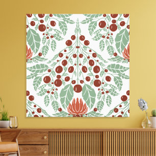 Art Nouveau Botanical–Vintage Floral Scallop Canvas Print