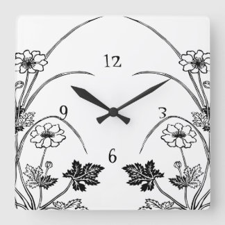 Art Nouveau Botanical Wall Clock