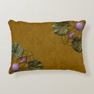 Art Nouveau Bronze and Amethyst Lily Pad Companion Decorative Cushion