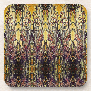 Art nouveau bronze iris coaster