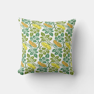 Art Nouveau Buttercup floral wallpaper damask Cushion
