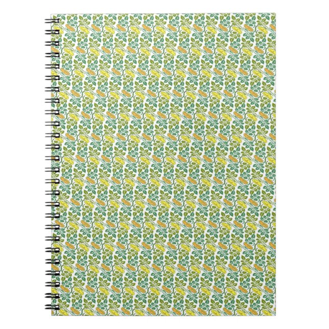 Art Nouveau Buttercup floral wallpaper damask Notebook (Front)