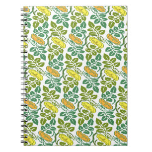 Art Nouveau Buttercup floral wallpaper damask Spiral Notebook