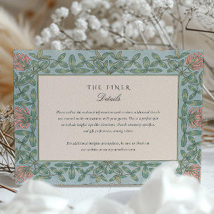 Art Nouveau Butterfly and Clover Wedding Enclosure Card