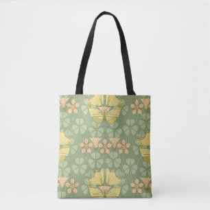 Art Nouveau Butterfly and Flower Tote Bag