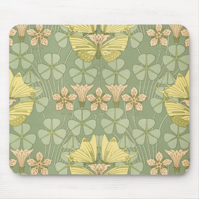 Art Nouveau Butterfly Garden - Mousepad (Front)