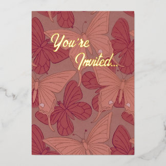 Art Nouveau Butterfly Invitation (Foil)