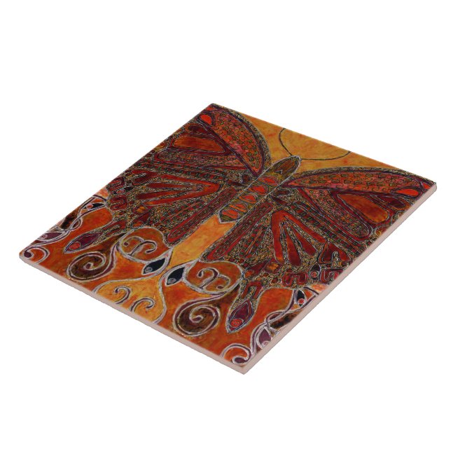 Art Nouveau Butterfly (painting) Tile (Side)