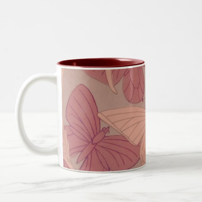 Art Nouveau Butterfly Two-Tone Coffee Mug (Left)